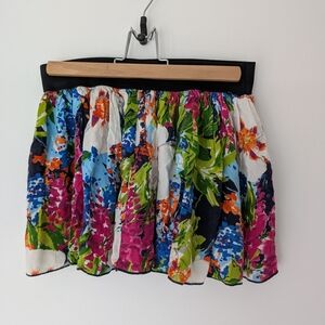 dELiA*s Multicolor Floral Circle Skirt with Black Waistband